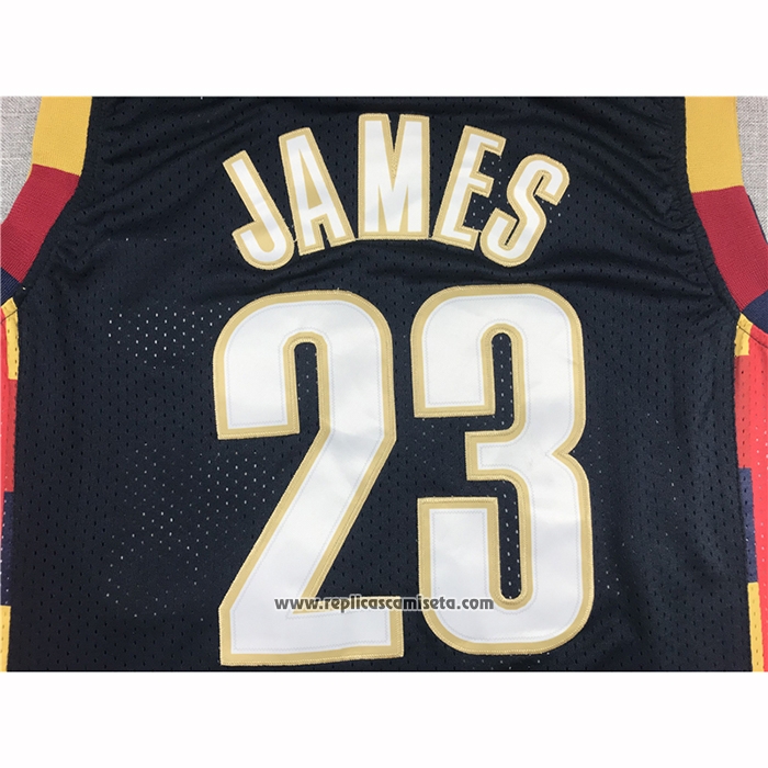 Camiseta Cleveland Cavaliers LeBron James #23 Mitchell & Ness 2008-09 Negro